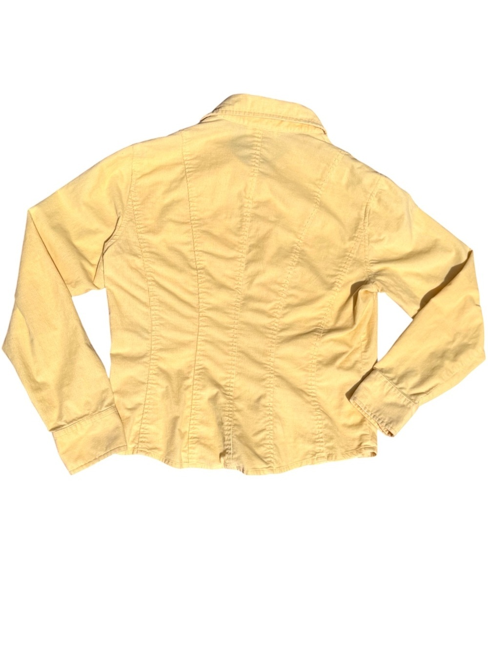 Talbots Petites Yellow Button Front Collared Blouse Preppy Cottagecore Top - Picture 4 of 7
